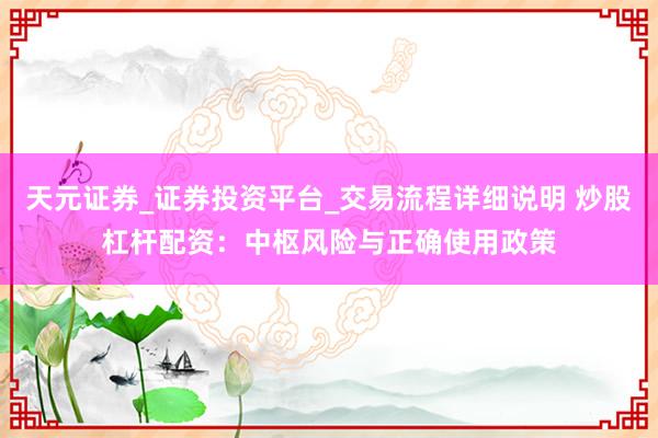 天元证券_证券投资平台_交易流程详细说明 炒股杠杆配资：中枢风险与正确使用政策